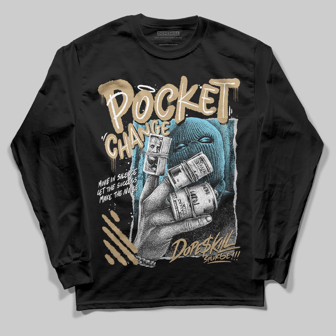 Jordan 11 City Pack “H-Town” DopeSkill Long Sleeve T-Shirt Pocket Change Graphic Streetwear - BlaCK