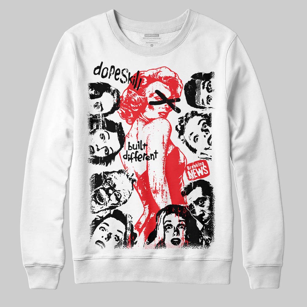 Red Sneakers DopeSkill Sweatshirt Built Different Graphic Streetwear - White