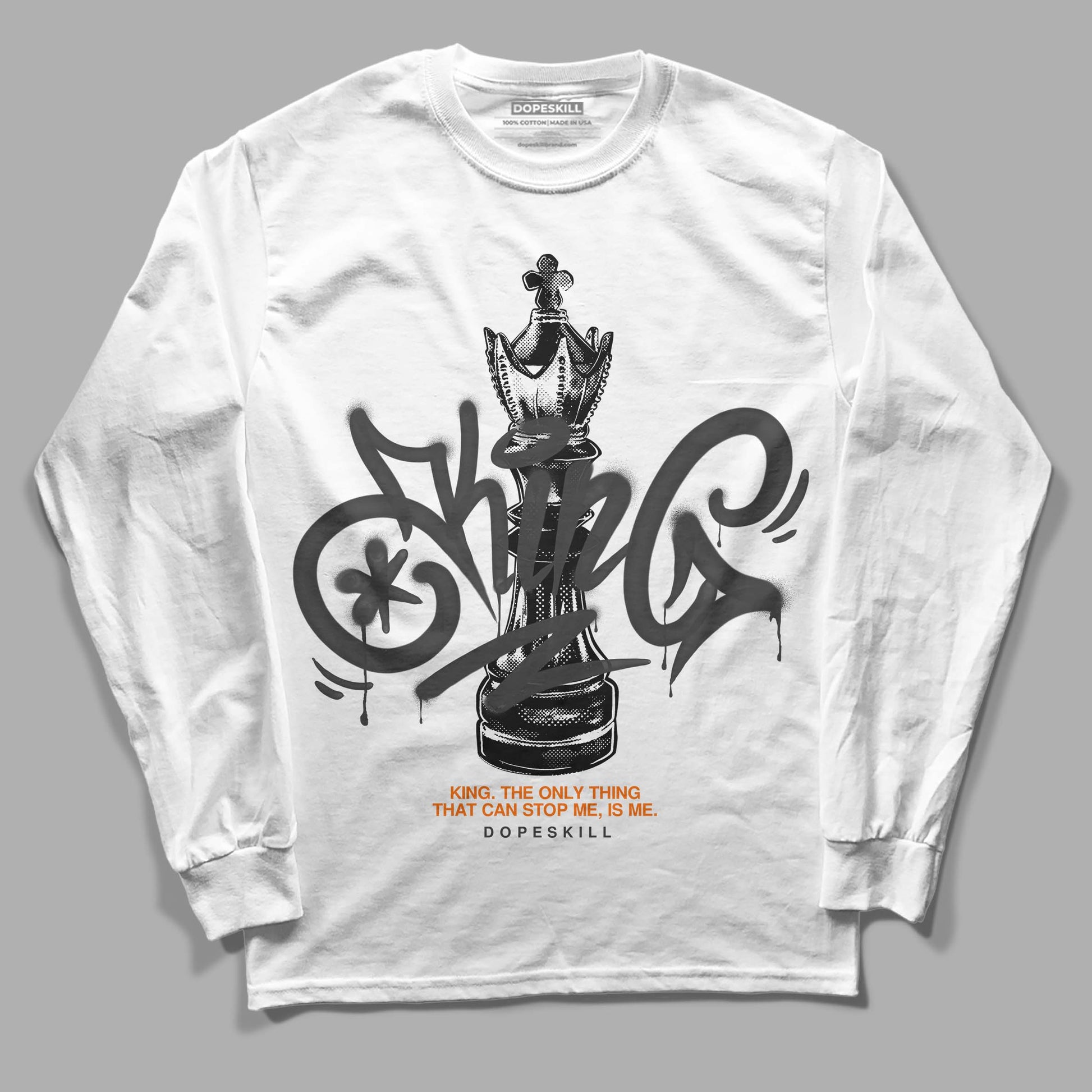 Jordan 3 Retro 'Fear Pack'  DopeSkill Long Sleeve T-Shirt King Chess Graphic Streetwear - White 