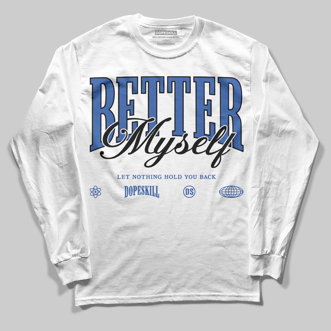 Jordan 1 Low Travis Scott x Fragment DopeSkill Long Sleeve T-Shirt Better Myself Graphic Streetwear - White 