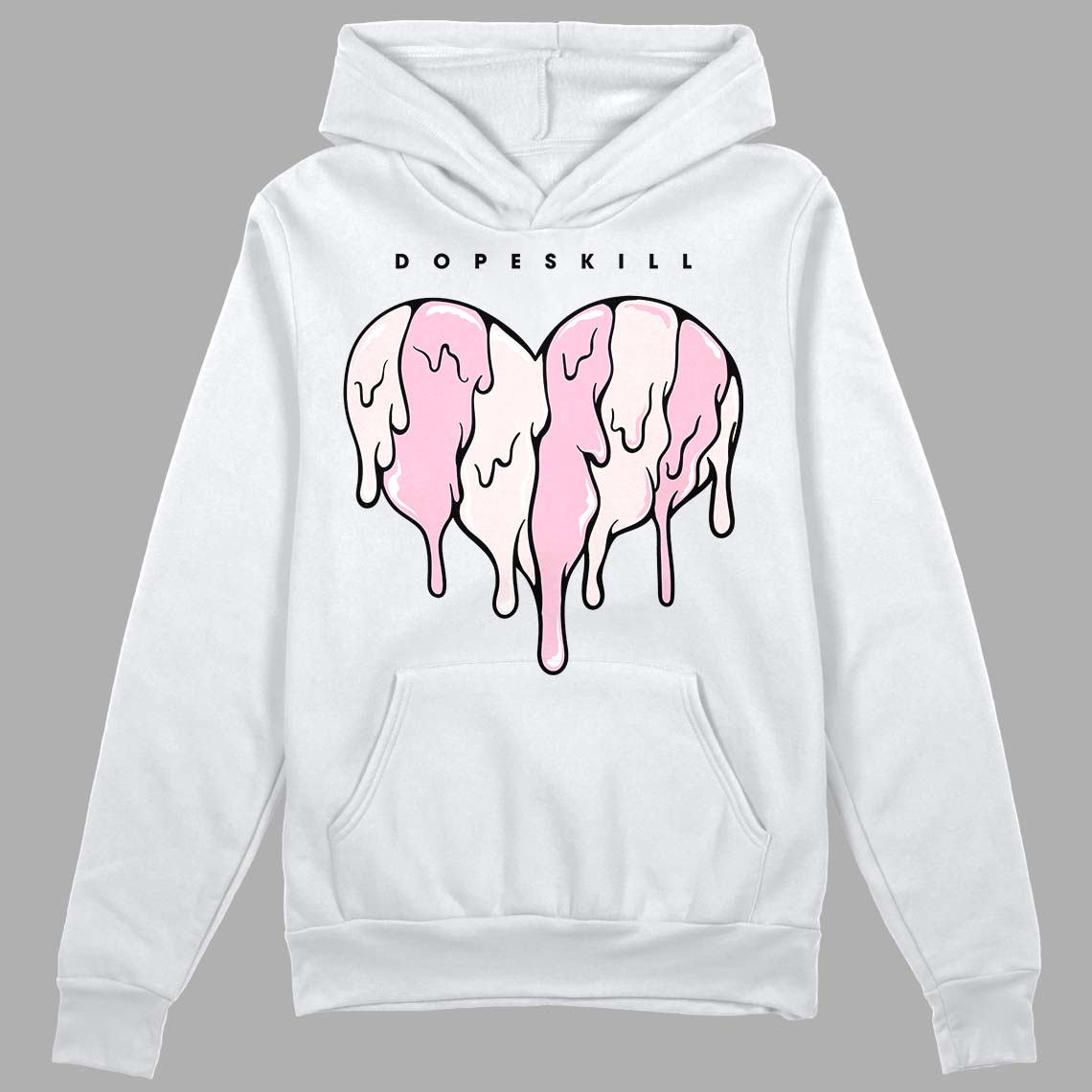 Dunk Low LX Pink Foam DopeSkill Hoodie Sweatshirt Slime Drip Heart Graphic Streetwear - White