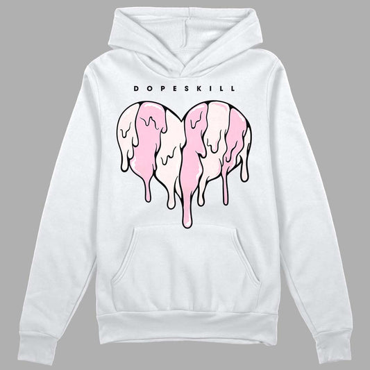 Dunk Low LX Pink Foam DopeSkill Hoodie Sweatshirt Slime Drip Heart Graphic Streetwear - White