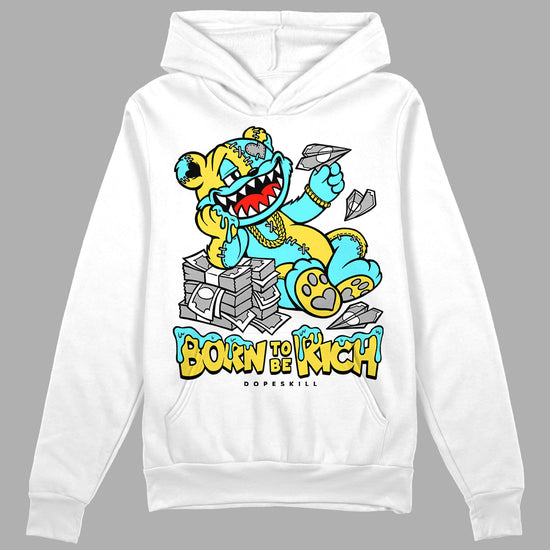 Jordan 5 Aqua DopeSkill Hoodie Sweatshirt Born To Be Rich Graphic Streetwear - White