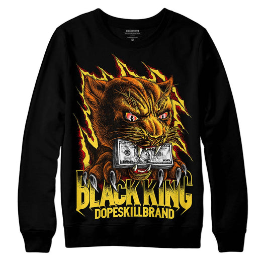 Jordan 4 Thunder DopeSkill Sweatshirt Black King Graphic Streetwear - Black