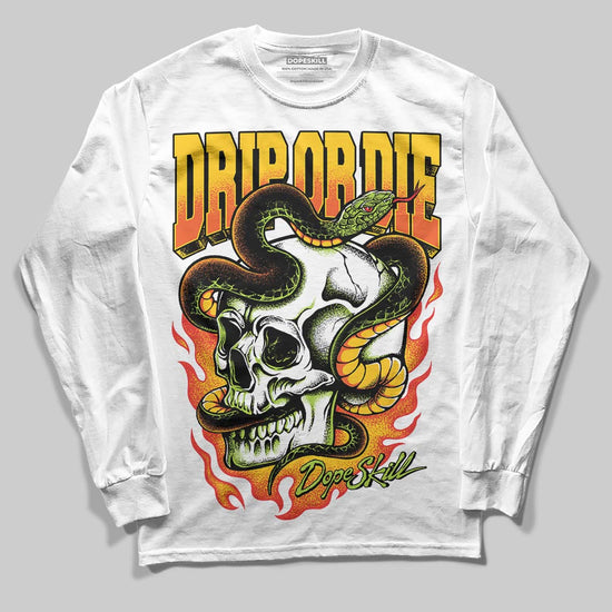 Yellow Sneakers DopeSkill Long Sleeve T-Shirt Drip or Die Graphic Streetwear - White