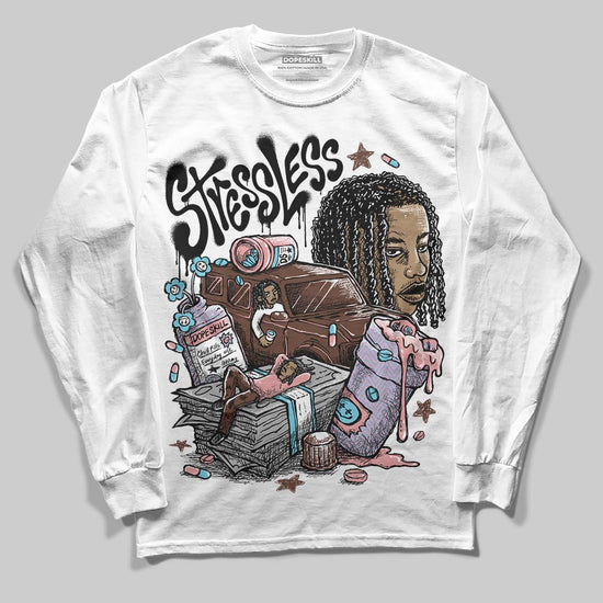 Harris Tweed x Dunk Low Denim Turquoise and Baroque Brown DopeSkill Long Sleeve T-Shirt Stressless Graphic Streetwear - White