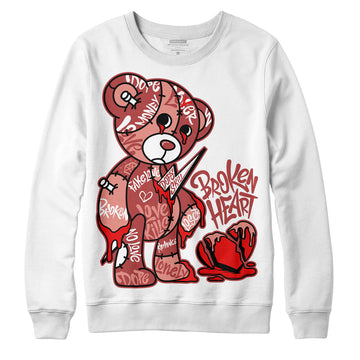 Jordan 13 “Dune Red” DopeSkill Sweatshirt Broken Heart Graphic Streetwear - WHite