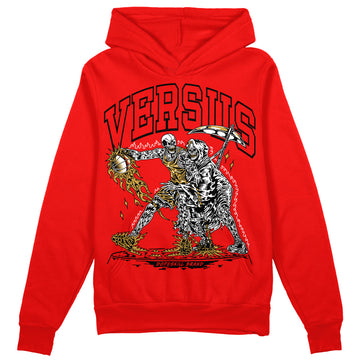 Red Sneakers DopeSkill Red Hoodie Sweatshirt VERSUS Graphic Streetwear