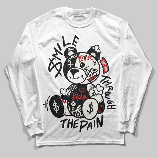 Nigel Sylvester x Jordan 1 Low OG “Nitro” DopeSkill Long Sleeve T-Shirt Smile Through The Pain Graphic Streetwear - White