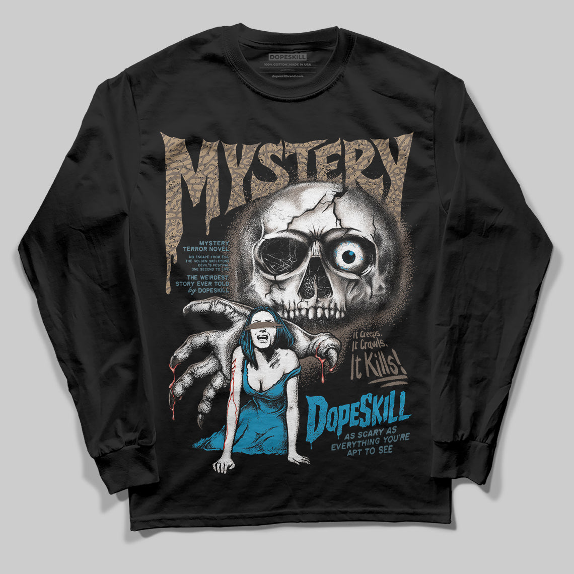 Jordan 3 GS “We Outside” DopeSkill Long Sleeve T-Shirt Mystery Ghostly Grasp Graphic Streetwear - Black