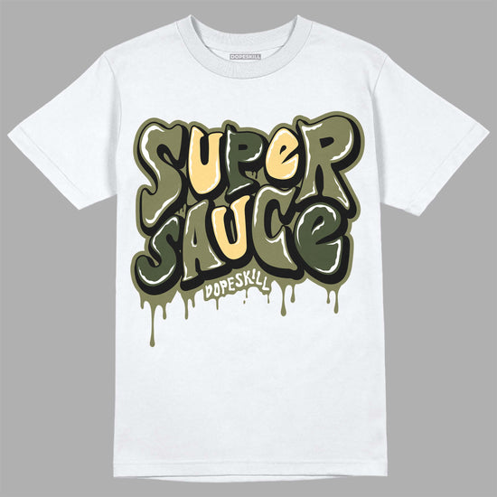 Jordan 4 Retro SE Craft Medium Olive DopeSkill T-Shirt Super Sauce Graphic Streetwear - White