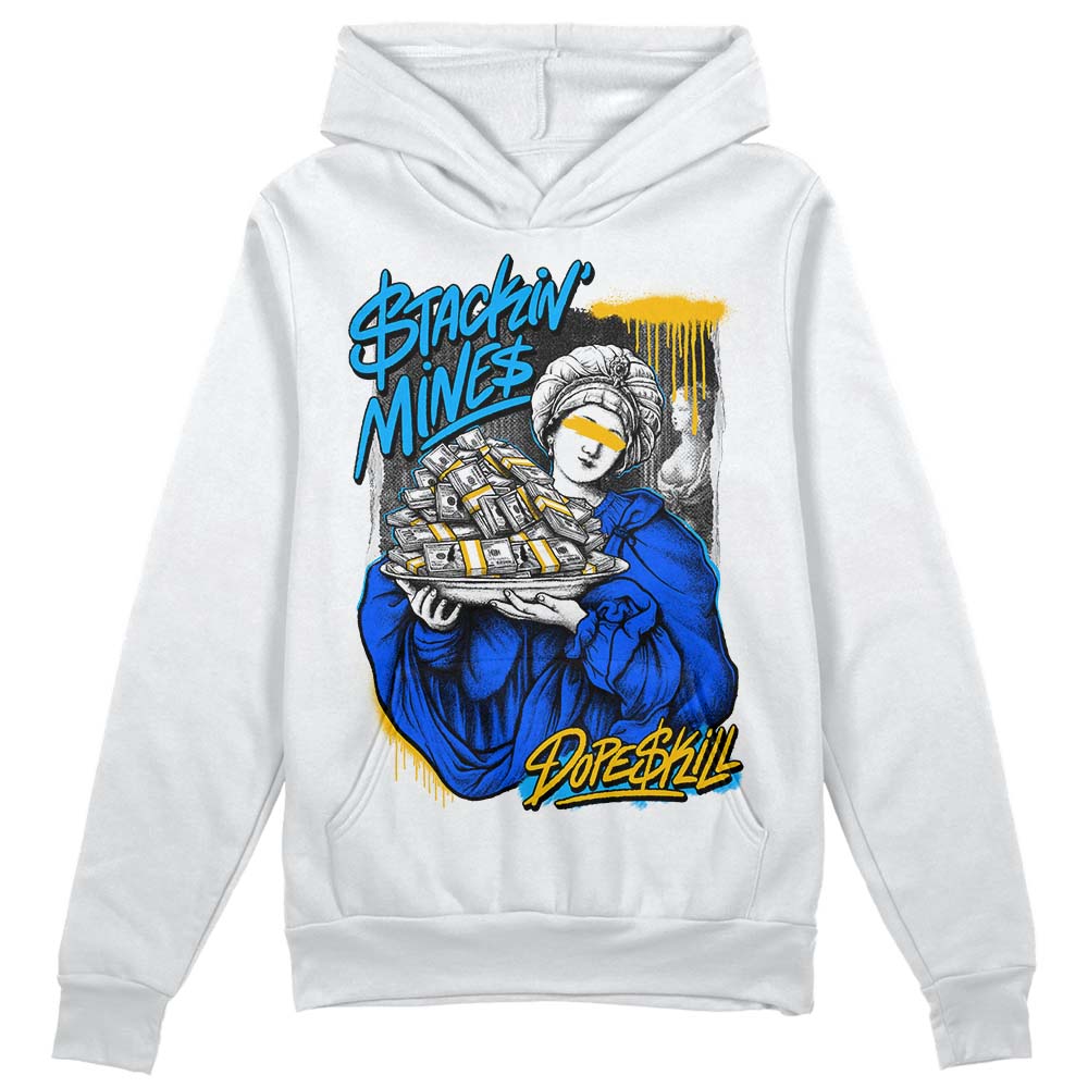 Royal Blue Sneakers DopeSkill Hoodie Sweatshirt Stackin Mines Graphic Streetwear - White