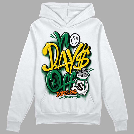 Green Sneakers DopeSkill Hoodie Sweatshirt No Days Off Graphic Streetwear - White 