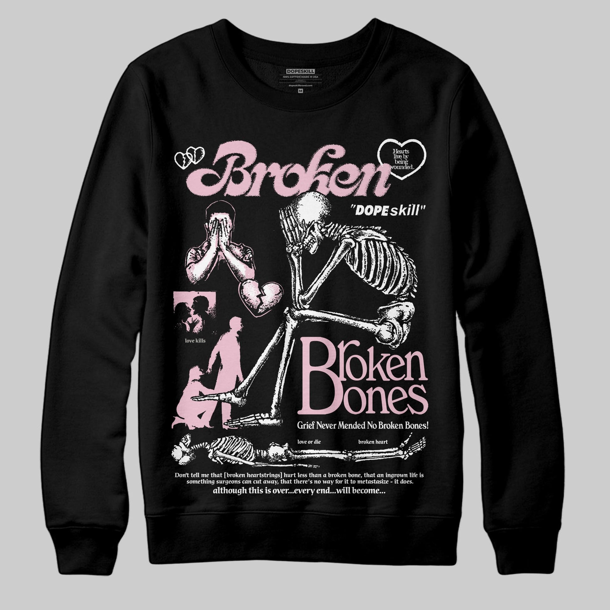 Jordan 5 OG “35th Anniversary” DopeSkill Sweatshirt Broken Bones Graphic Streetwear - black
