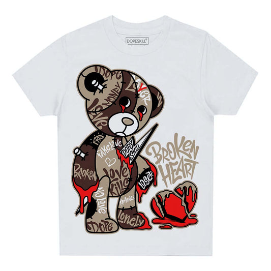 Jordan 1 High OG “Latte” DopeSkill Toddler Kids T-shirt Broken Heart Graphic Streetwear - White