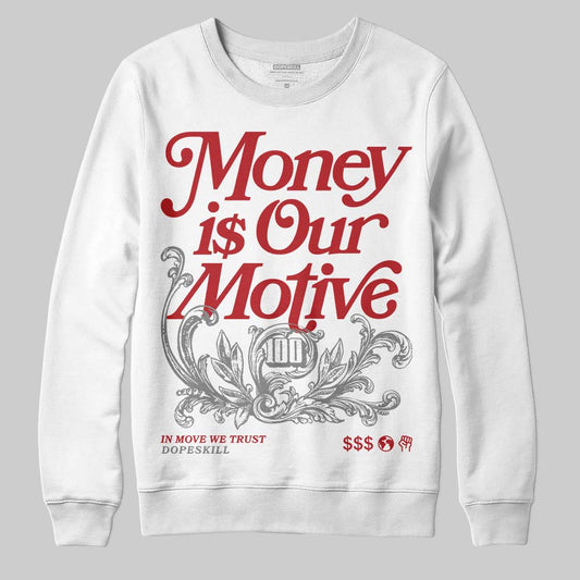 Jordan 8 Retro Bugs Bunny (2025) DopeSkill Sweatshirt Money Is Our Motive Typo Graphic Streetwear - White