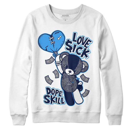 Jordan Spiz’ike Low “White/Obsidian” DopeSkill Sweatshirt Love Sick Graphic Streetwear - White