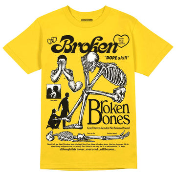 Jordan 6 “Yellow Ochre” DopeSkill Yellow T-Shirt Broken Bones Graphic Streetwear