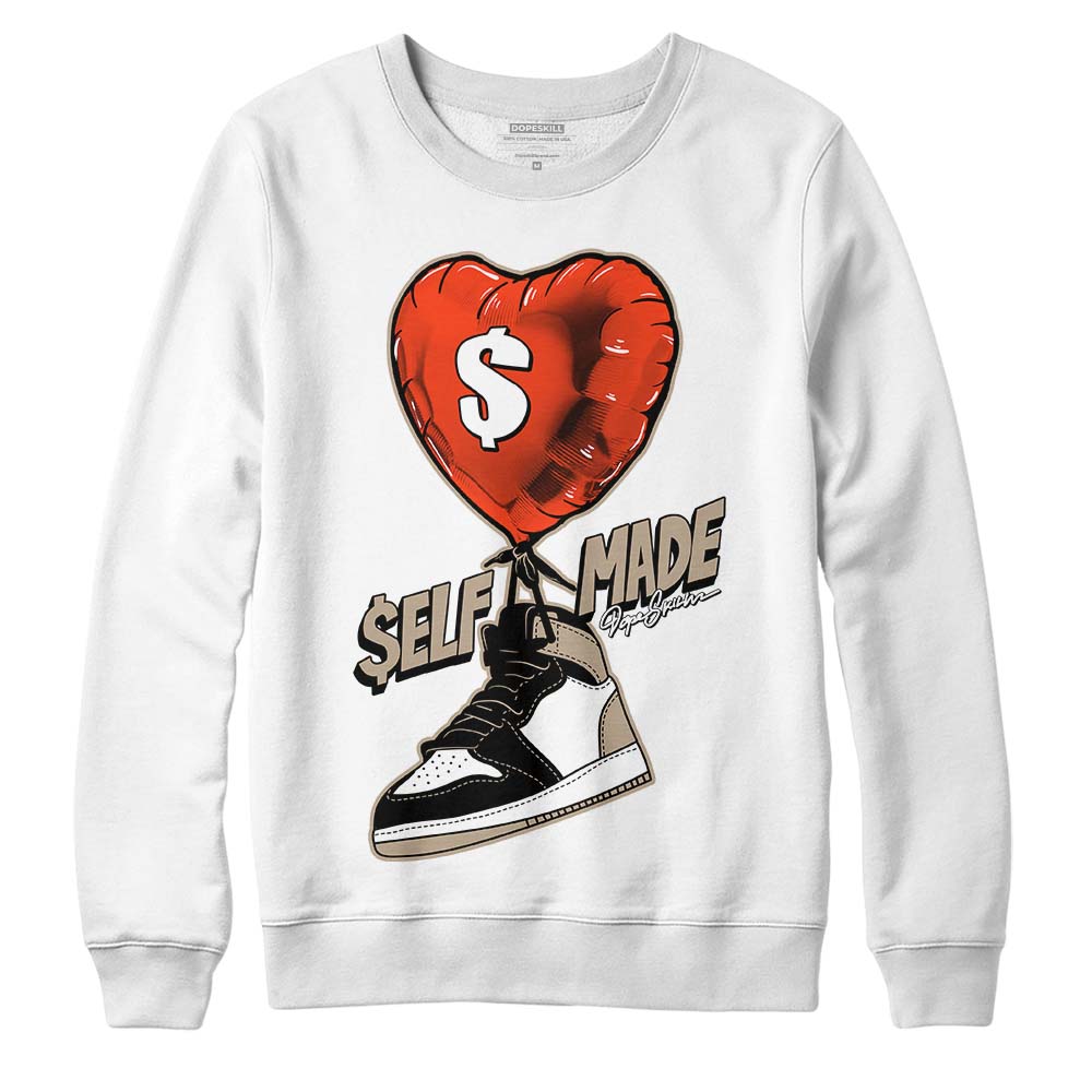 Jordan 1 High OG “Latte” DopeSkill Sweatshirt Self Made Graphic Streetwear - White