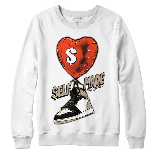 Jordan 1 High OG “Latte” DopeSkill Sweatshirt Self Made Graphic Streetwear - White