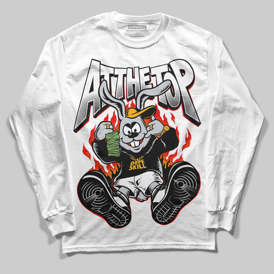 Black and White Sneakers DopeSkill Long Sleeve T-Shirt At The Top Graphic Streetwear - White 