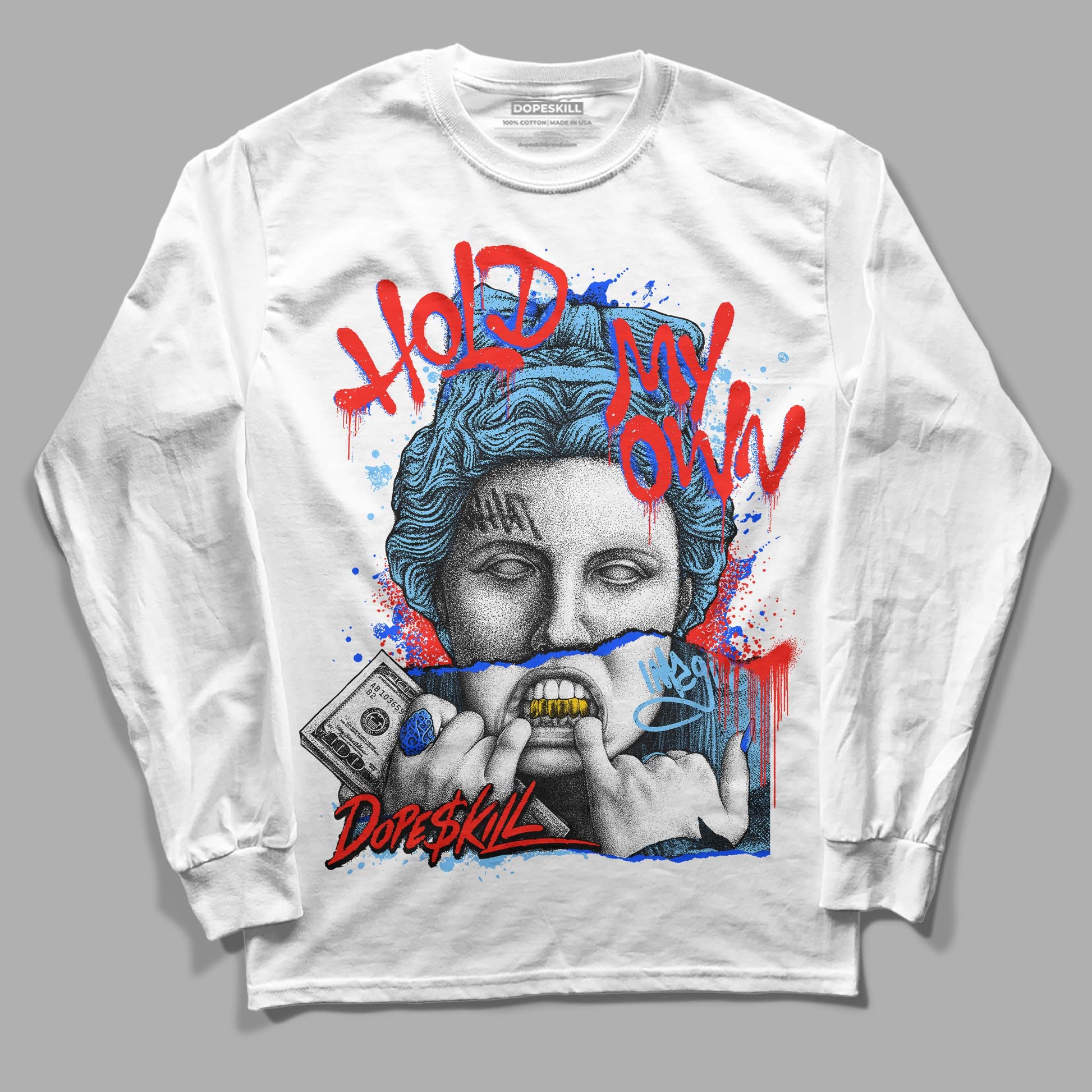 Travis Scott x Jordan 4 Retro 'Cactus Jack' DopeSkill Long Sleeve T-shirt Hold My Own Graphic Streetwear - White