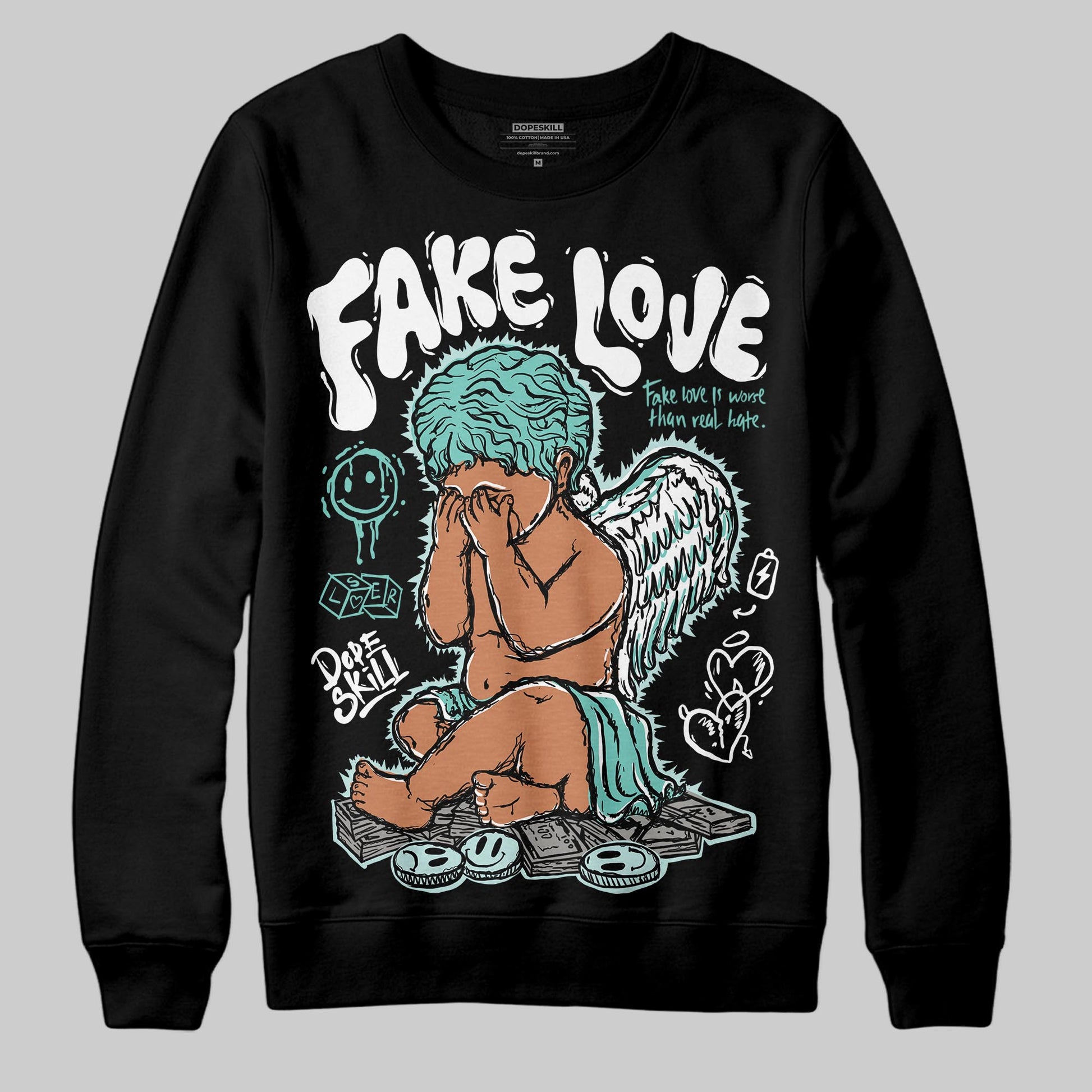 Jordan 11 Low "Igloo" DopeSkill Sweatshirt False Love Graphic Streetwear - Black