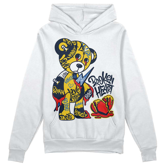 Dunk Low Vintage “Michigan” DopeSkill Hoodie Sweatshirt Broken Heart Graphic Streetwear - White