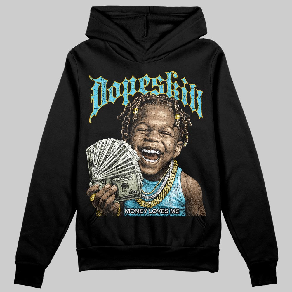 Jordan 11 Retro Gamma Blue (2025) DopeSkill Hoodie Sweatshirt Money Loves Me Graphic Streetwear - Black