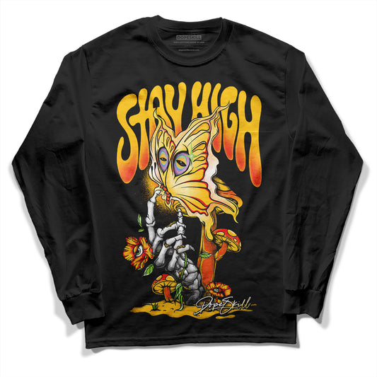 Yellow Sneakers DopeSkill Long Sleeve T-Shirt Stay High Graphic Streetwear - Black