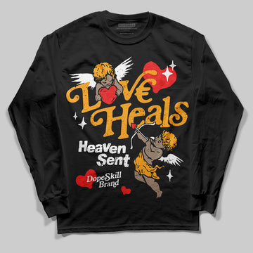 Jordan 12 Retro Black Taxi DopeSkill Long Sleeve T-Shirt New Love Heals Graphic Streetwear - Black