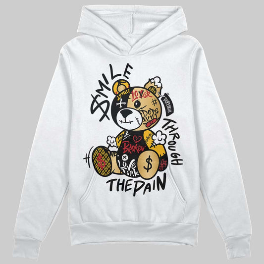 Jordan 12 Retro 'Taxi' 2025 DopeSkill Hoodie Sweatshirt Smile Through The Pain Graphic Streetwear - White