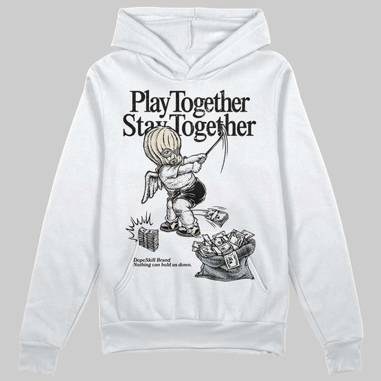 Jordan 5 Retro Reverse Metallic DopeSkill Hoodie Sweatshirt Play together, Stay together Graphic Streetwear - White