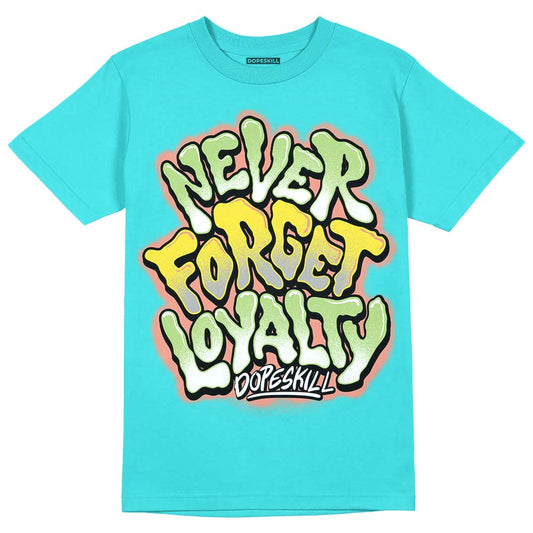 New Balance 9060 “Cyan Burst” DopeSkill Virtual Blue T-Shirt Never Forget Loyalty Graphic Streetwear