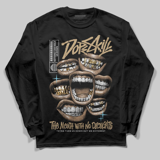 Jordan 11 City Pack “H-Town” DopeSkill Long Sleeve T-Shirt The Mouth With No Droughts Graphic Streetwear - Black