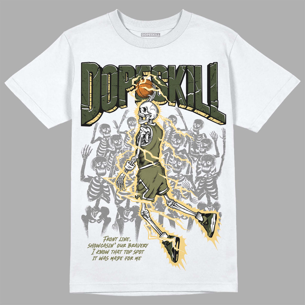 Jordan 4 Retro SE Craft Medium Olive DopeSkill T-Shirt Thunder Dunk Graphic Streetwear - White 