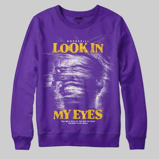 PURPLE Sneakers DopeSkill Sweatshirt Look In My Eyes Graphic Streetwear - Purple