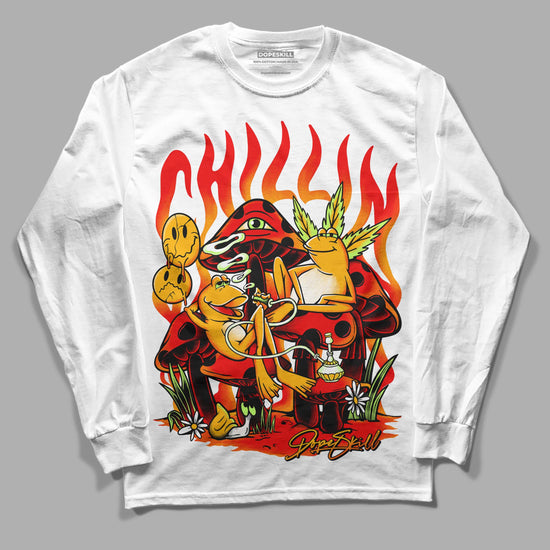 Red Sneakers DopeSkill Long Sleeve T-Shirt Chillin Graphic Streetwear - White