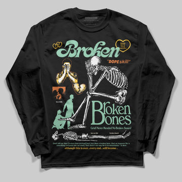 SB Dunk Low Rodeo Tourmaline DopeSkill Long Sleeve T-Shirt Broken Bones Graphic Streetwear - Black