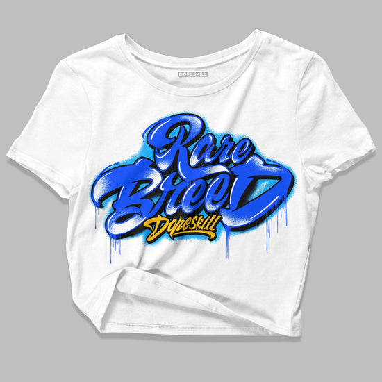 Royal Blue Sneakers DopeSkill Women's Crop Top Rare Breed Type Graphic Streetwear - White 