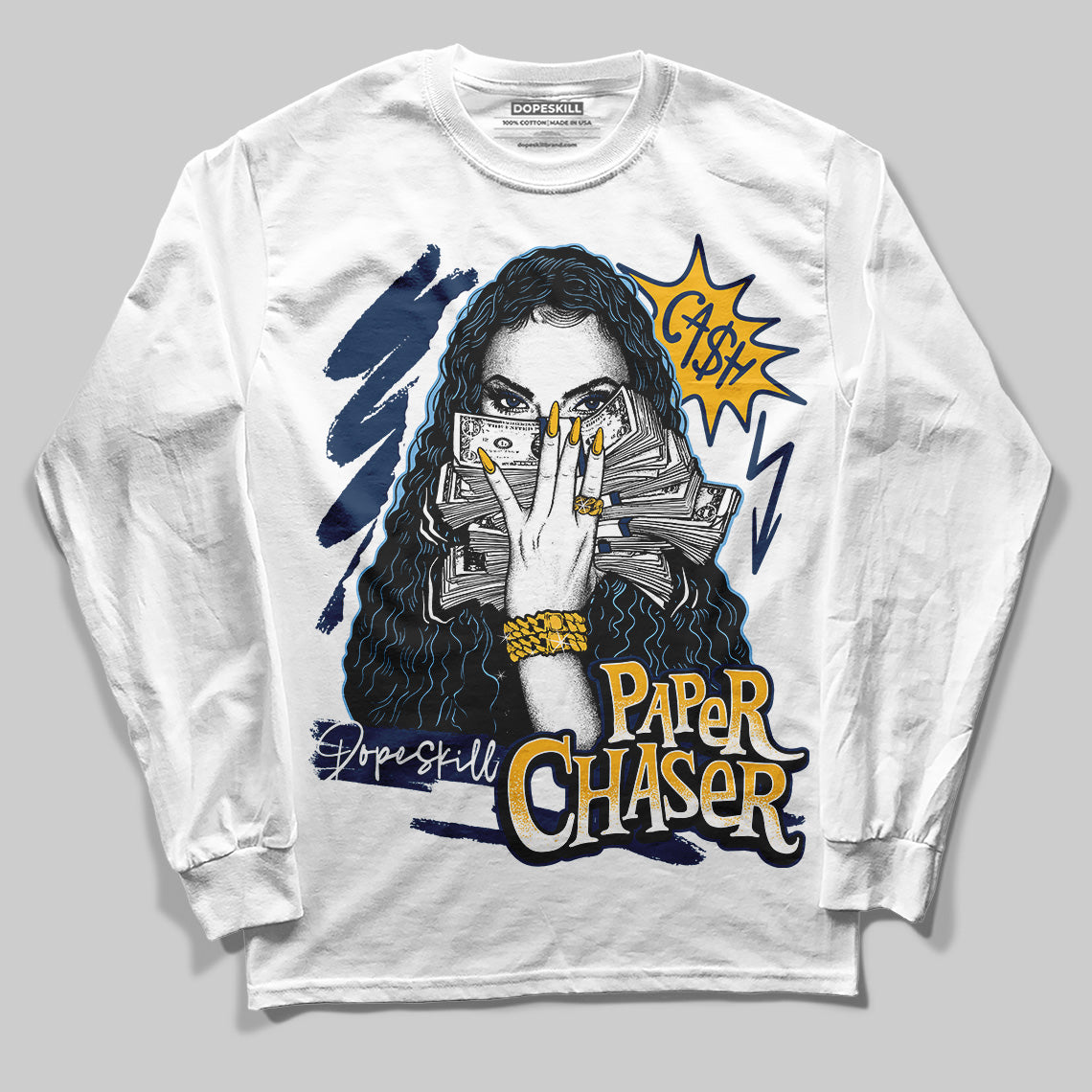Jordan 4 Retro ‘Dunk From Above’ DopeSkill Long Sleeve T-Shirt NPC Graphic Streetwear - White
