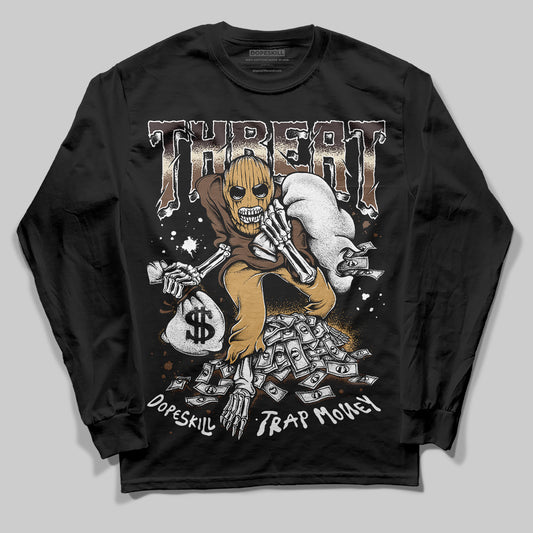 Jordan 5 “Earth/Metallic Gold” DopeSkill Long Sleeve T-Shirt Threat Graphic Streetwear - Black