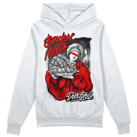 Black and White Sneakers DopeSkill Hoodie Sweatshirt Stackin Mines Graphic Streetwear - White 