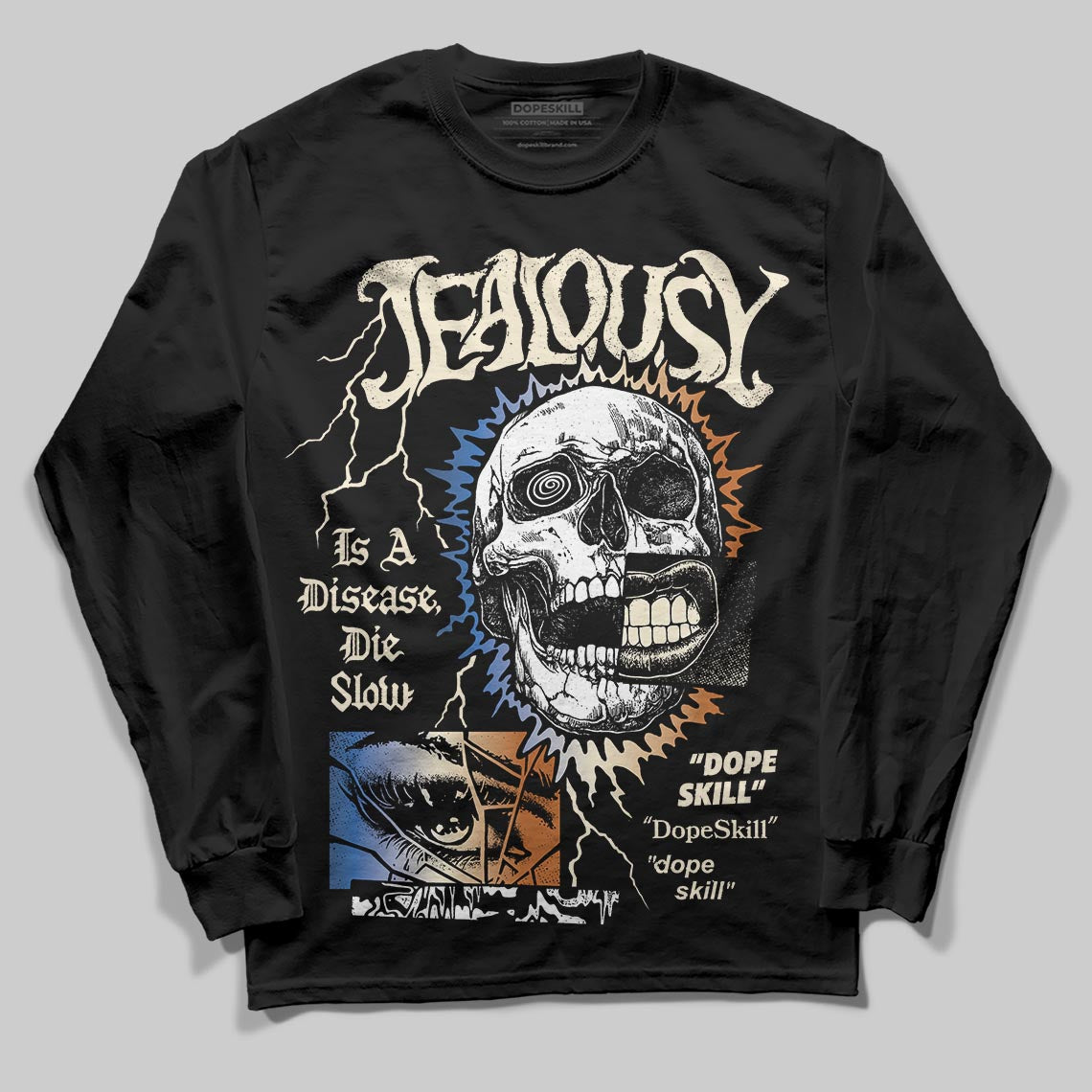 Jordan 17 Retro Low SP Infinite Archives DopeSkill Long Sleeve T-Shirt Jealousy Graphic Streetwear - Black