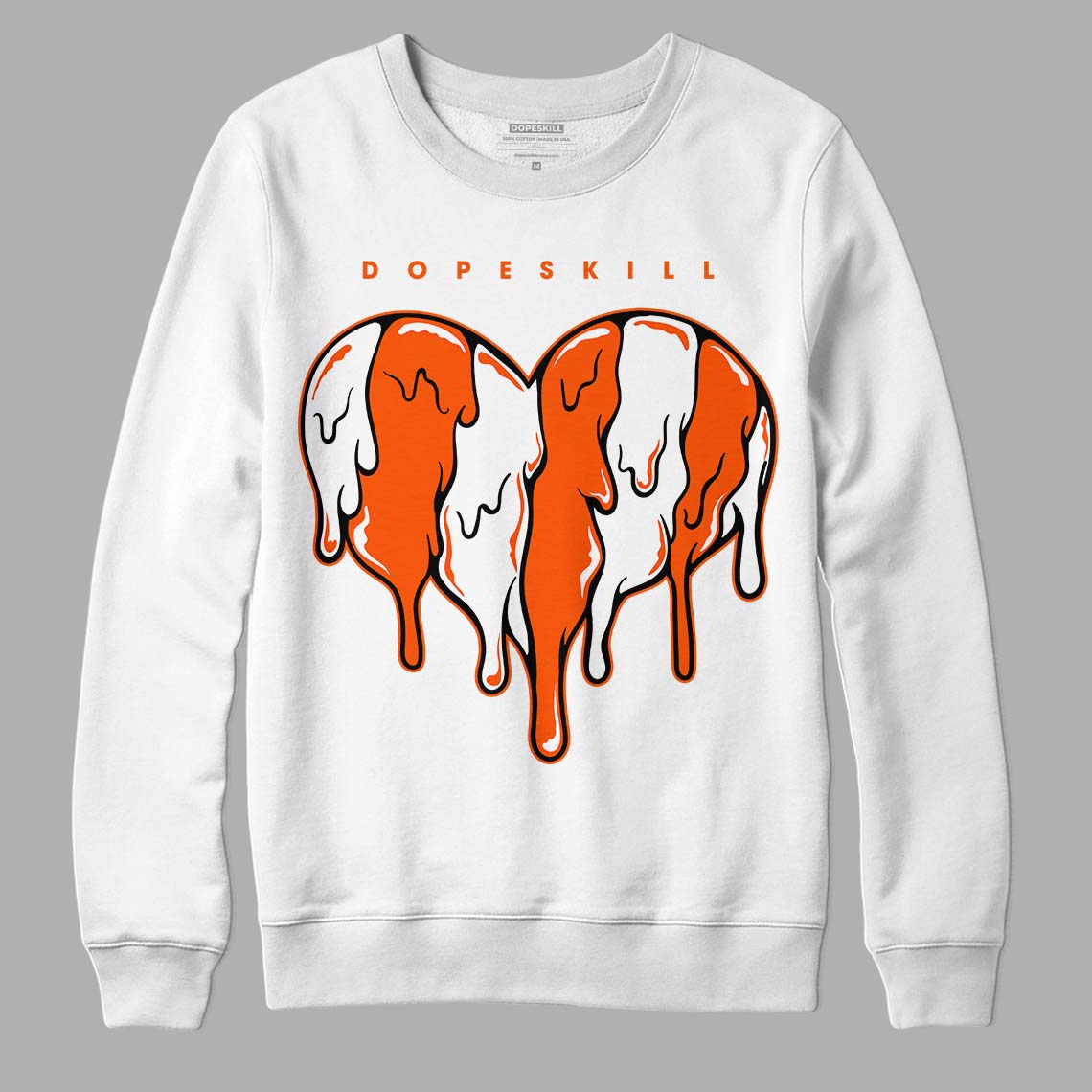 MSCHF Super Normal 2 Orange Milk DopeSkill Sweatshirt Slime Drip Heart Graphic Streetwear - White