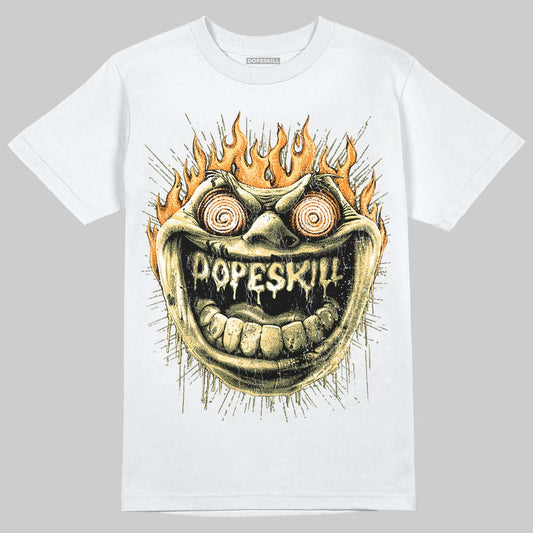 Olive Sneakers DopeSkill T-Shirt Hellfire Graphic Streetwear - White