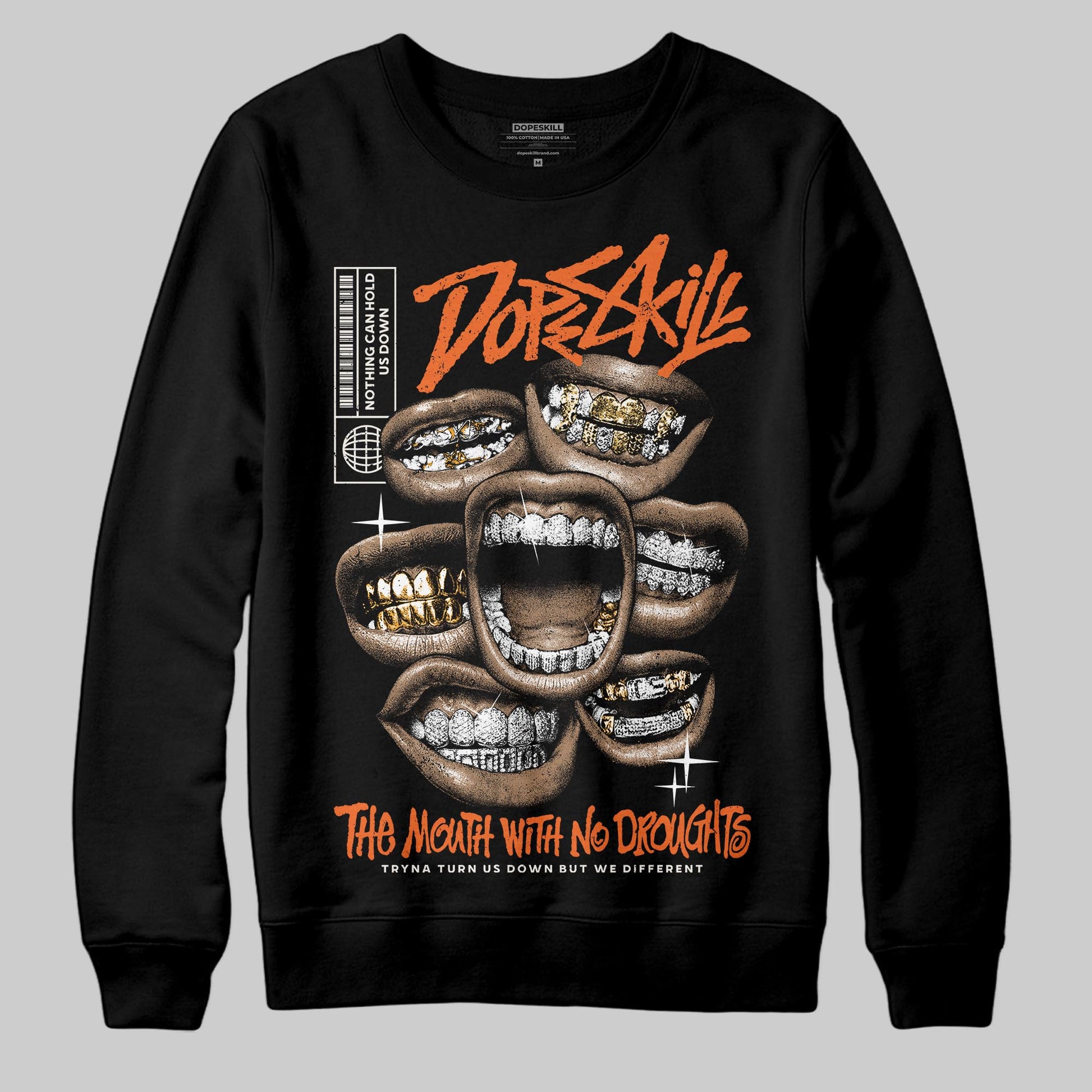 Jordan 1 Retro High OG Shattered Backboard (2025) DopeSkill Sweatshirt The Mouth With No Droughts Graphic Streetwear - Black