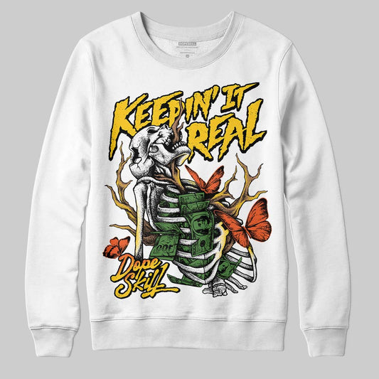 Yellow Sneakers DopeSkill Sweatshirt Keepin' It Real Graphic Streetwear - White
