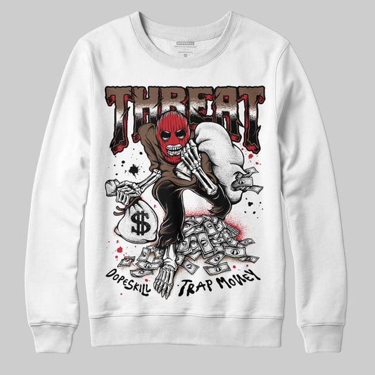 Jordan 9 'Olive' DopeSkill Sweatshirt Threat Graphic Streetwear - White