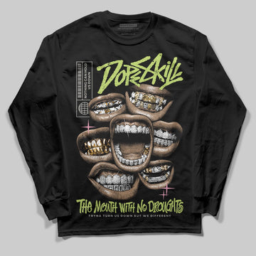 Chase B x Travis Scott x Jordan Jumpman Jack DopeSkill Long Sleeve T-Shirt The Mouth With No Droughts Graphic Streetwear - Black